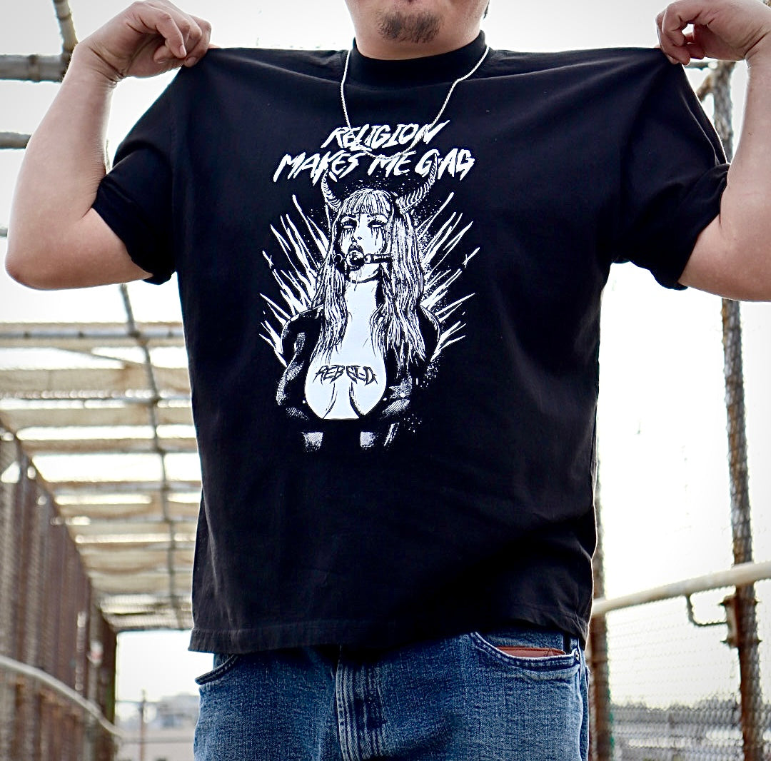 RELIGIOUS GAG (RSC) heavy weight t-shirt (oversized)(BLACK & WHITE)