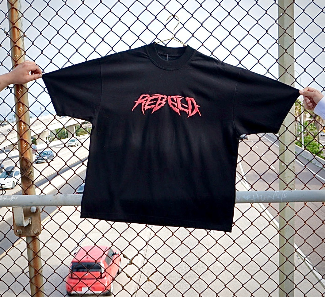 REBEL-D heavy weight t-shirt (oversized)(RED ink)