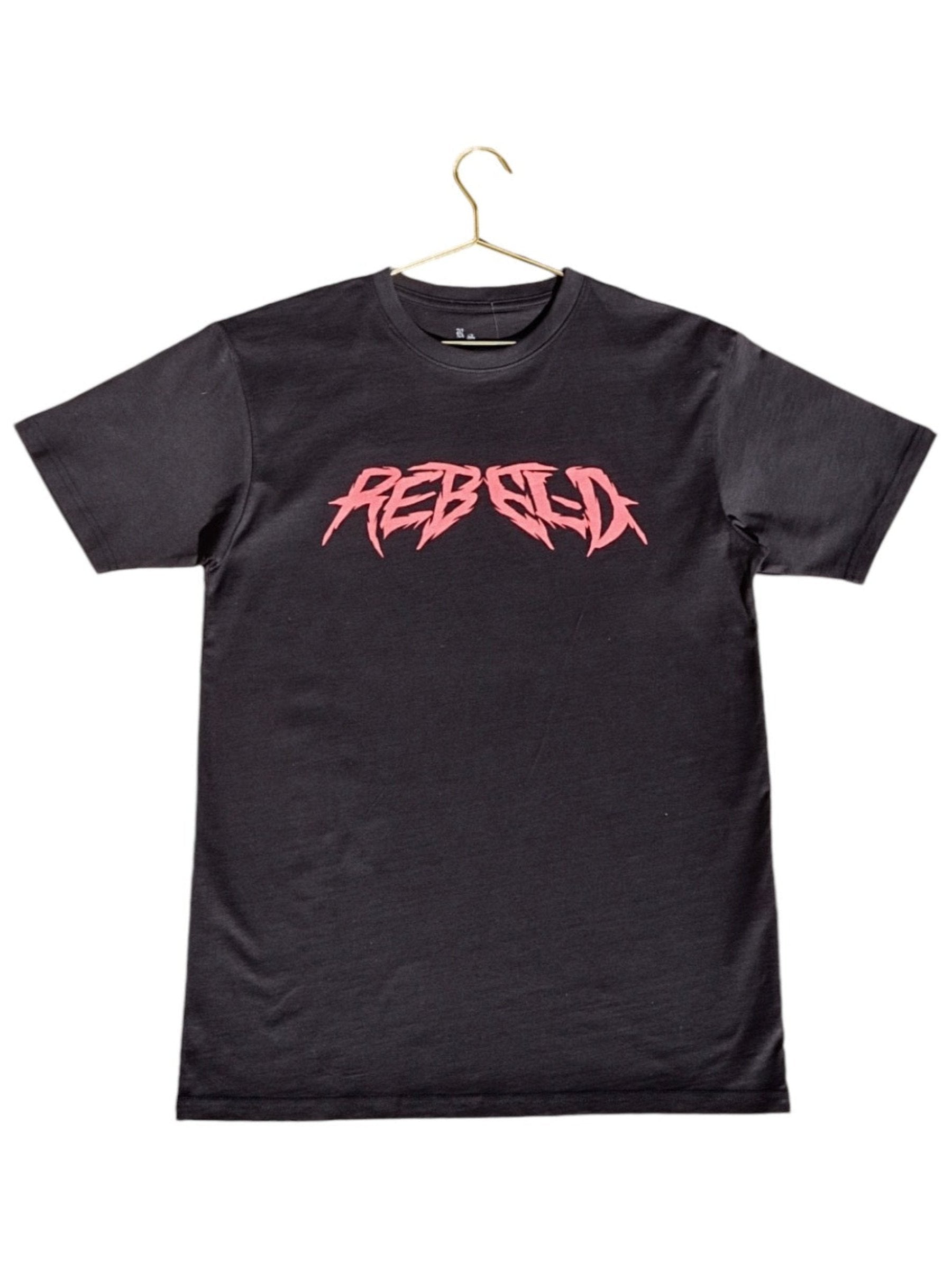 REBEL-D black heavy weight t-shirt (RED ink)